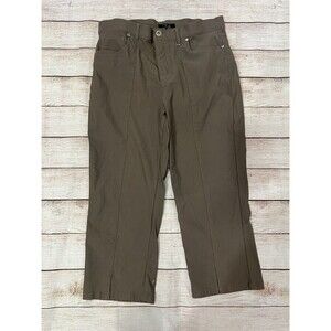 Simon Chang Denim Brown Stretch Business Office Crop Pants size 10
